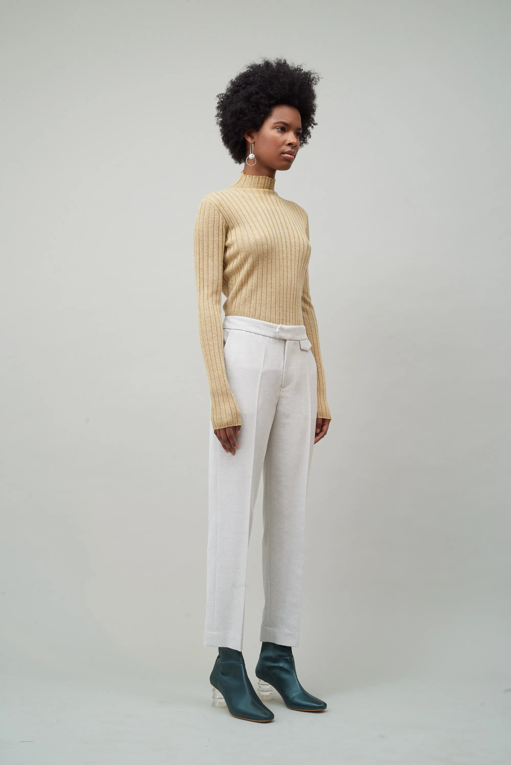 WIDE RIB TURTLENECK - GOLD