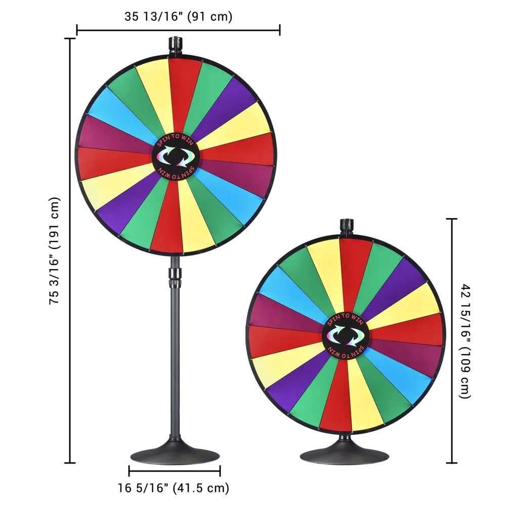 WinSpin 36" Large Color Dry Erase Prize Wheel w/ Stand
