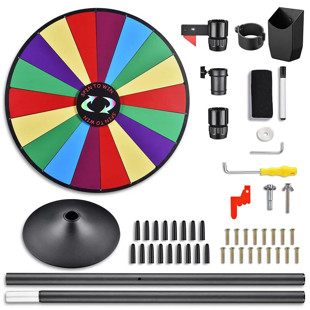 WinSpin 36" Large Color Dry Erase Prize Wheel w/ Stand